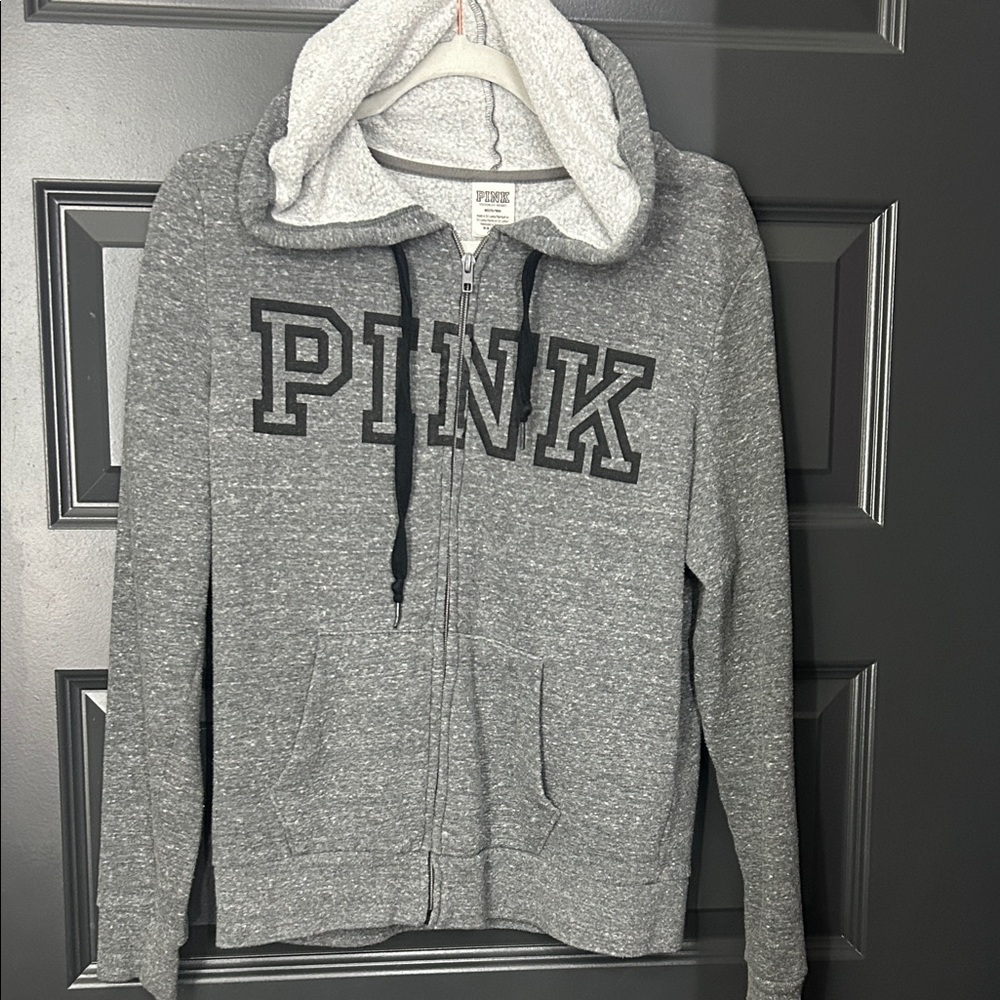 PINK Victoria's Secret Gray Hoodie Jacket